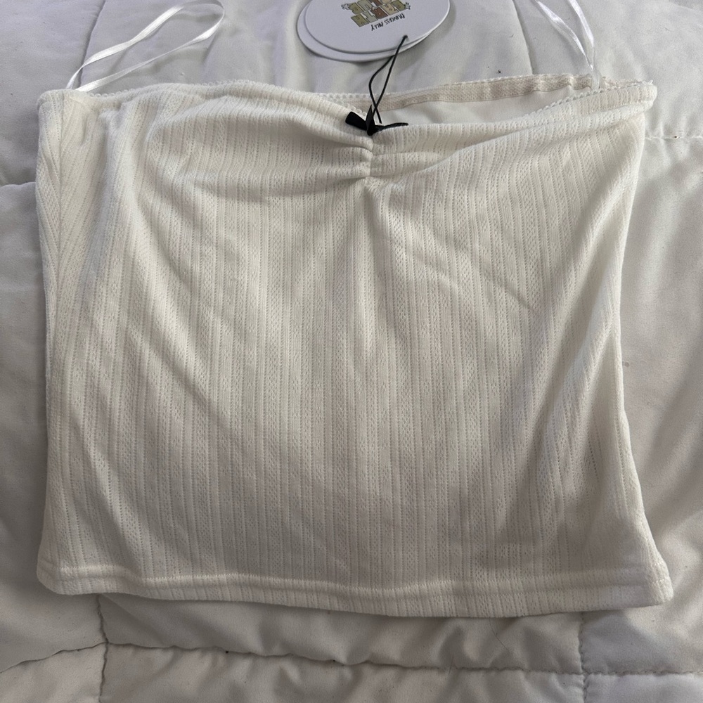 White Ribbed Tube Top Princess Polly